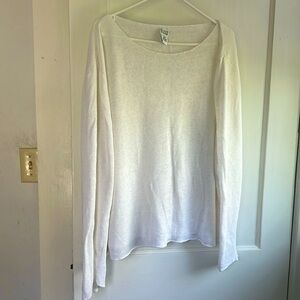 Eileen Fisher large open weave linen sweater